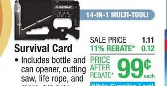 Menards Survival Card offer
