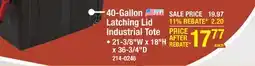 Menards 40-Gallon Latching Lid Industrial Tote offer