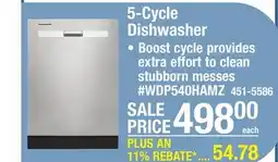 Menards Whirlpool 5-Cycle Dishwasher offer