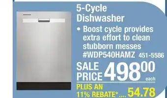 Menards Whirlpool 5-Cycle Dishwasher offer