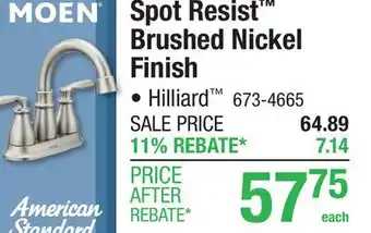 Menards Spot Resist Brushed Nickel Finish offer