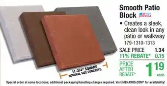 Menards Smooth Patio Block offer