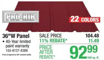 Menards 36W Panel offer
