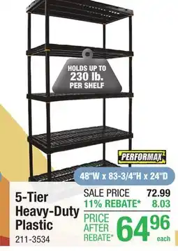 Menards 5-Tier Heavy-Duty Plastic offer