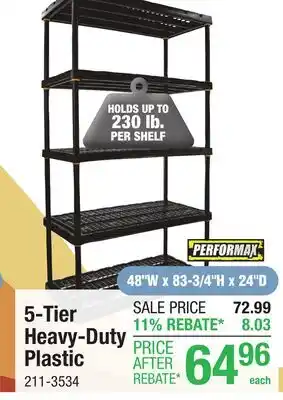 Menards 5-Tier Heavy-Duty Plastic offer