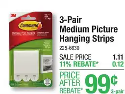 Menards 3-Pair Medium Picture Hanging Strips offer