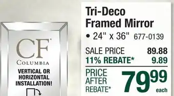 Menards Tri-Deco Framed Mirror offer