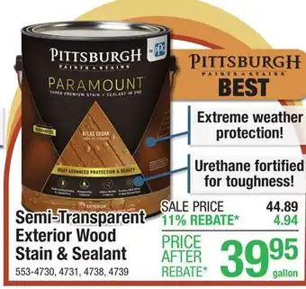 Menards Semi-Transparent Exterior Wood Stain & Sealant offer