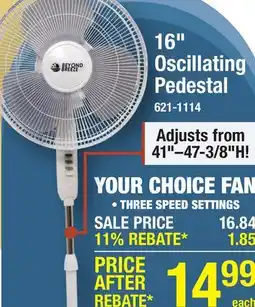 Menards 16 Oscillating Pedestal offer