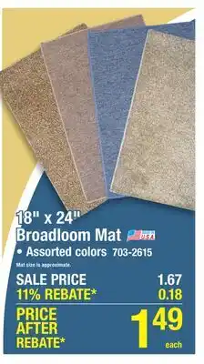 Menards 18 x 24 Broadloom Mat offer