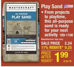 Menards Play Sand offer