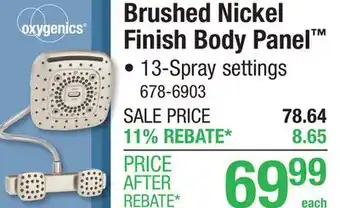 Menards Brushed Nickel Finish Body Panel offer