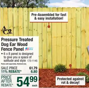 Menards Pressure Treated Dog Ear Wood Fence Panel offer
