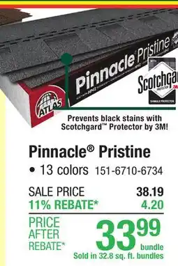 Menards Pinnacle Pristine offer