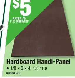 Menards Hardboard Handi-Panel offer