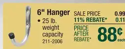 Menards 6 Hanger offer