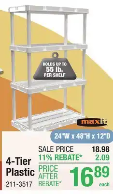 Menards 4-Tier Plastic offer