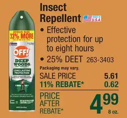 Menards Insect Repellent offer