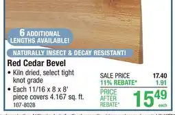 Menards Red Cedar Bevel offer