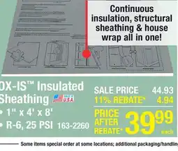 Menards ox-IS Insulated sheathing offer