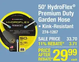 Menards 50' HydroFlex Premium Duty Garden Hose offer
