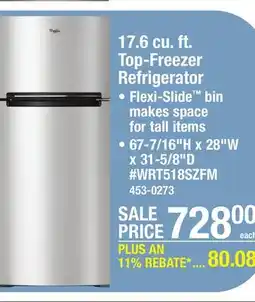 Menards 17.6 cu. ft. Top-Freezer Refrigerator offer
