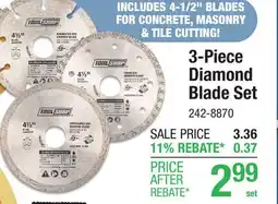 Menards 3-Piece Diamond Blade Set offer