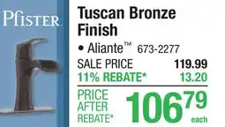 Menards Pfister Tuscan Bronze Finish Faucet offer