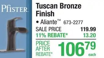 Menards Pfister Tuscan Bronze Finish Faucet offer