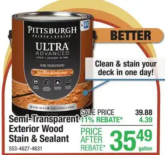 Menards Semi-Transparent Exterior Wood Stain & Sealant offer