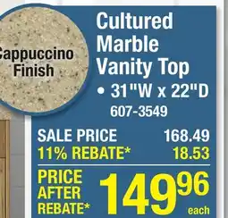 Menards Cultured Marble Vanity Top offer