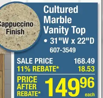 Menards Cultured Marble Vanity Top offer