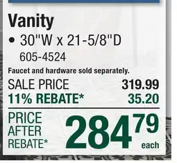 Menards Vanity offer