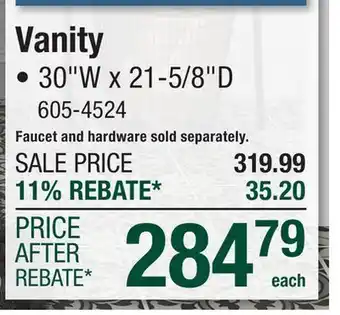 Menards Vanity offer