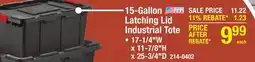 Menards 15-Gallon Latching Lid Industrial Tote offer