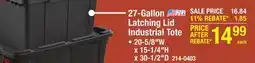 Menards 27-Gallon Latching Lid Industrial Tote offer
