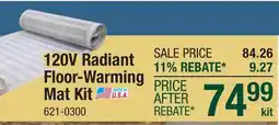 Menards 120V Radiant Floor-Warming Mat Kit offer