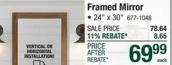Menards Framed Mirror offer