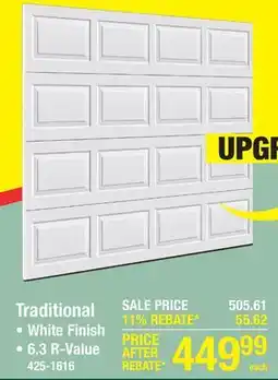 Menards Traditional 9' X 7' INSULATED GARAGE DOOR offer