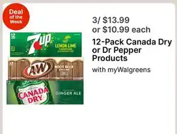 Walgreens 12-Pack Canada Dry or Dr Pepper Products offer