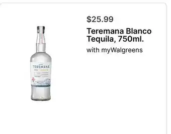 Walgreens Teremana Blanco Tequila, 750ml offer