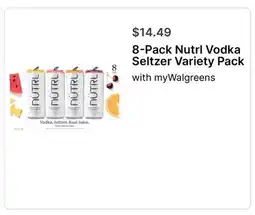 Walgreens 8-Pack Nutrl Vodka Seltzer Variety Pack offer