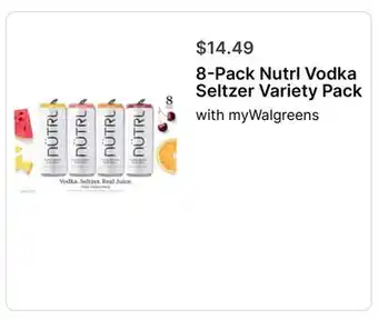 Walgreens 8-Pack Nutrl Vodka Seltzer Variety Pack offer
