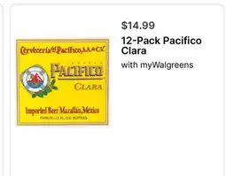 Walgreens 12-Pack Pacifico Clara offer