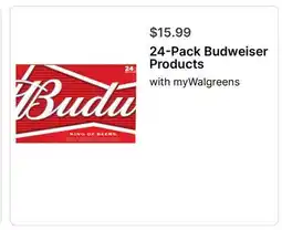 Walgreens 24-Pack Budweiser Products offer