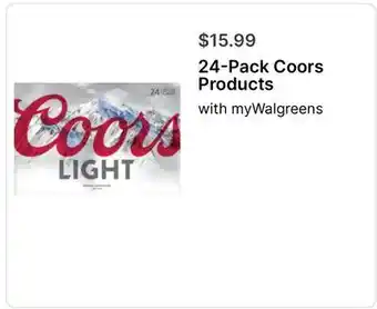Walgreens 24-Pack Coors Products offer