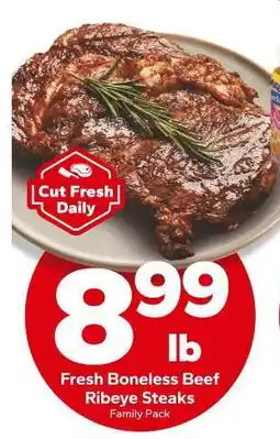 Save a Lot Fresh Boneless Beef Ribeye Steaks offer