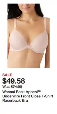 Nordstrom Wacoal Back Appeal Underwire Front Close T-Shirt Racerback Bra offer