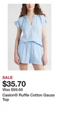 Nordstrom Caslon Ruffle Cotton Gauze Top offer