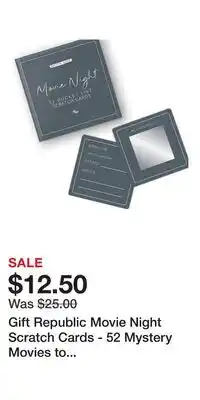 Kohl's Gift Republic Movie Night Scratch Cards - 52 Mystery Movies to Discover offer